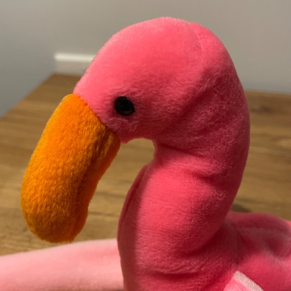 Ty Beanie Babies Pinky Flamingo Pink 1995 – New Tag Protector VINTAGE - Picture 5 of 8